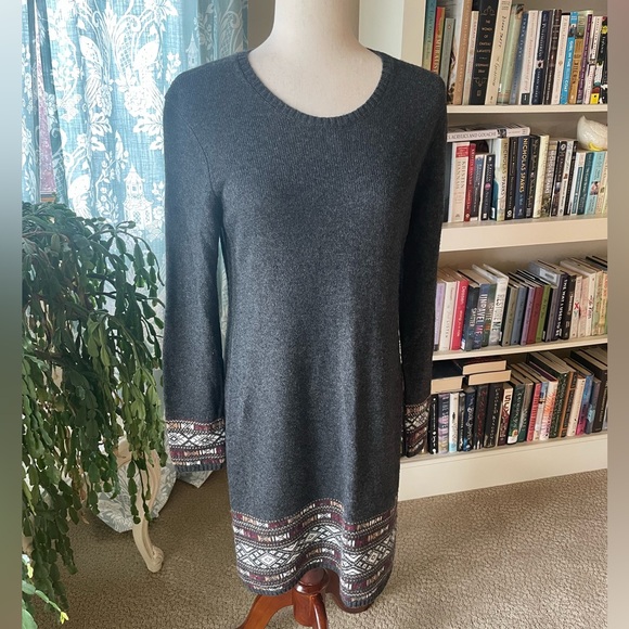 Sherpa adventure gear merino wool blend alpaca nordic knit winter sweater dress - Picture 1 of 11